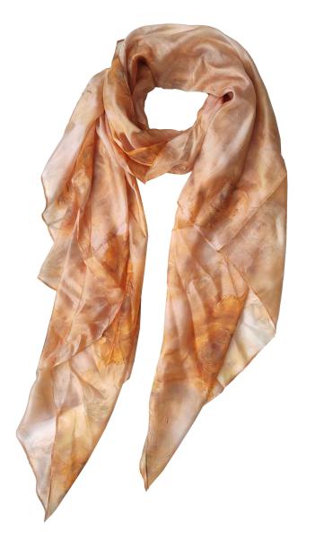 Scarf 100% Silk Paj Gold Braun